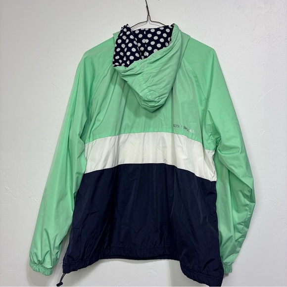 Jadelynn Brooke Women's Medium Hooded Rain Windbreaker Jacket Green Navy - Picture 5 of 15